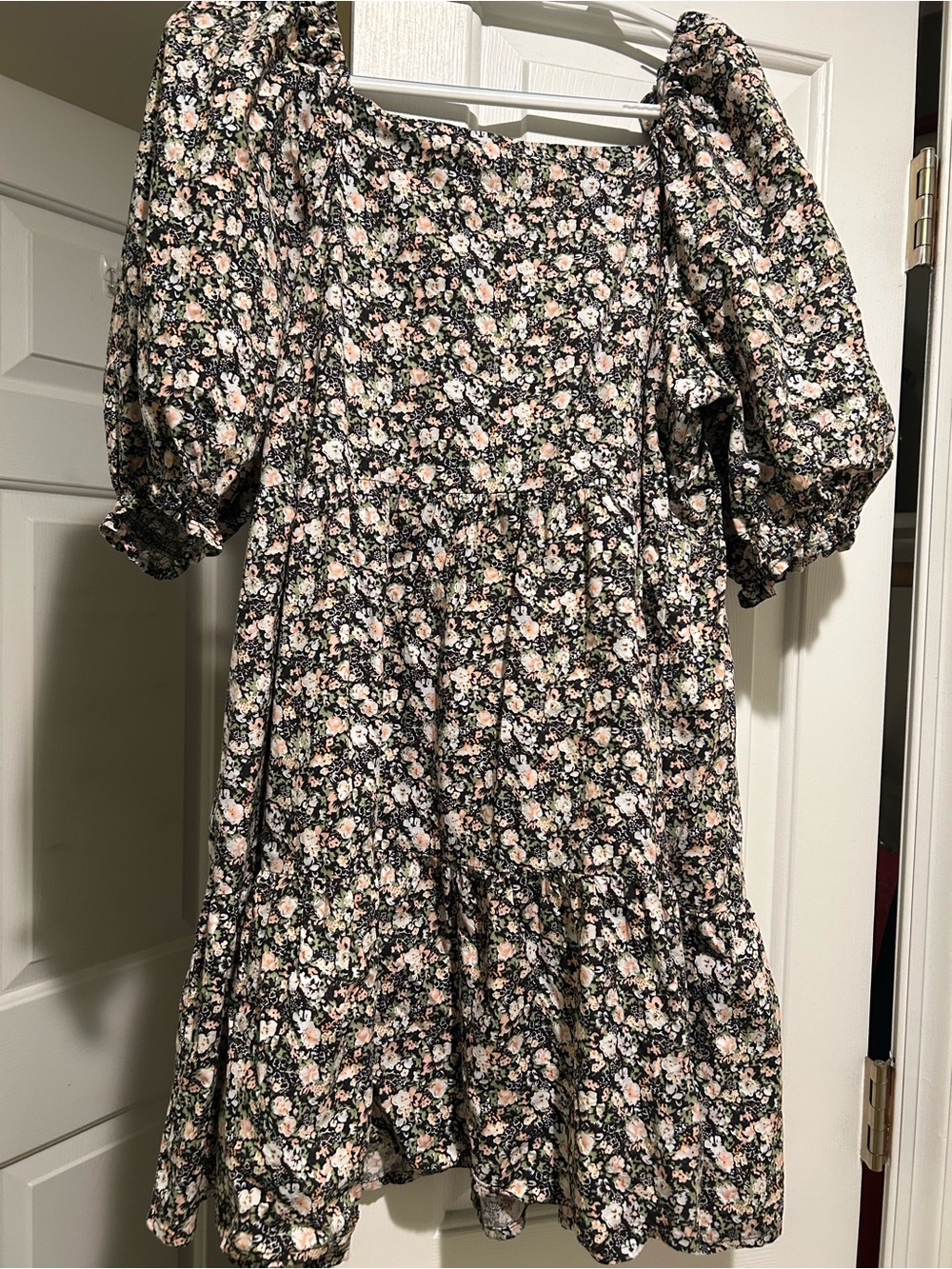 Levi’s Floral Puff Sleeve Square Neck Mini Dress